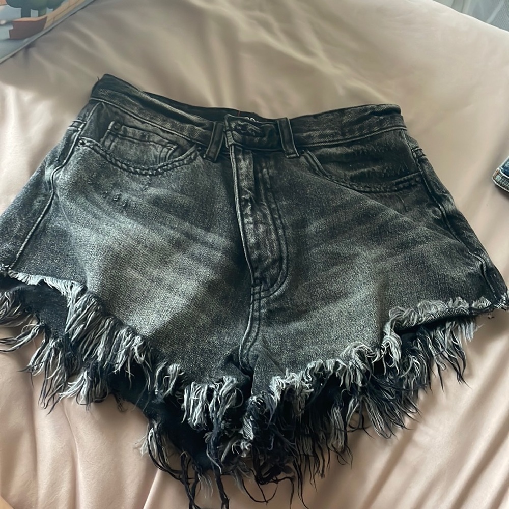 BDG black jean shorts